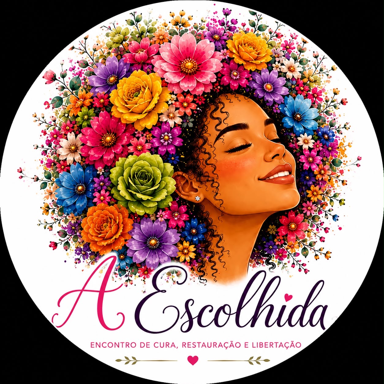 A Escolhida — mulher coroada de flores